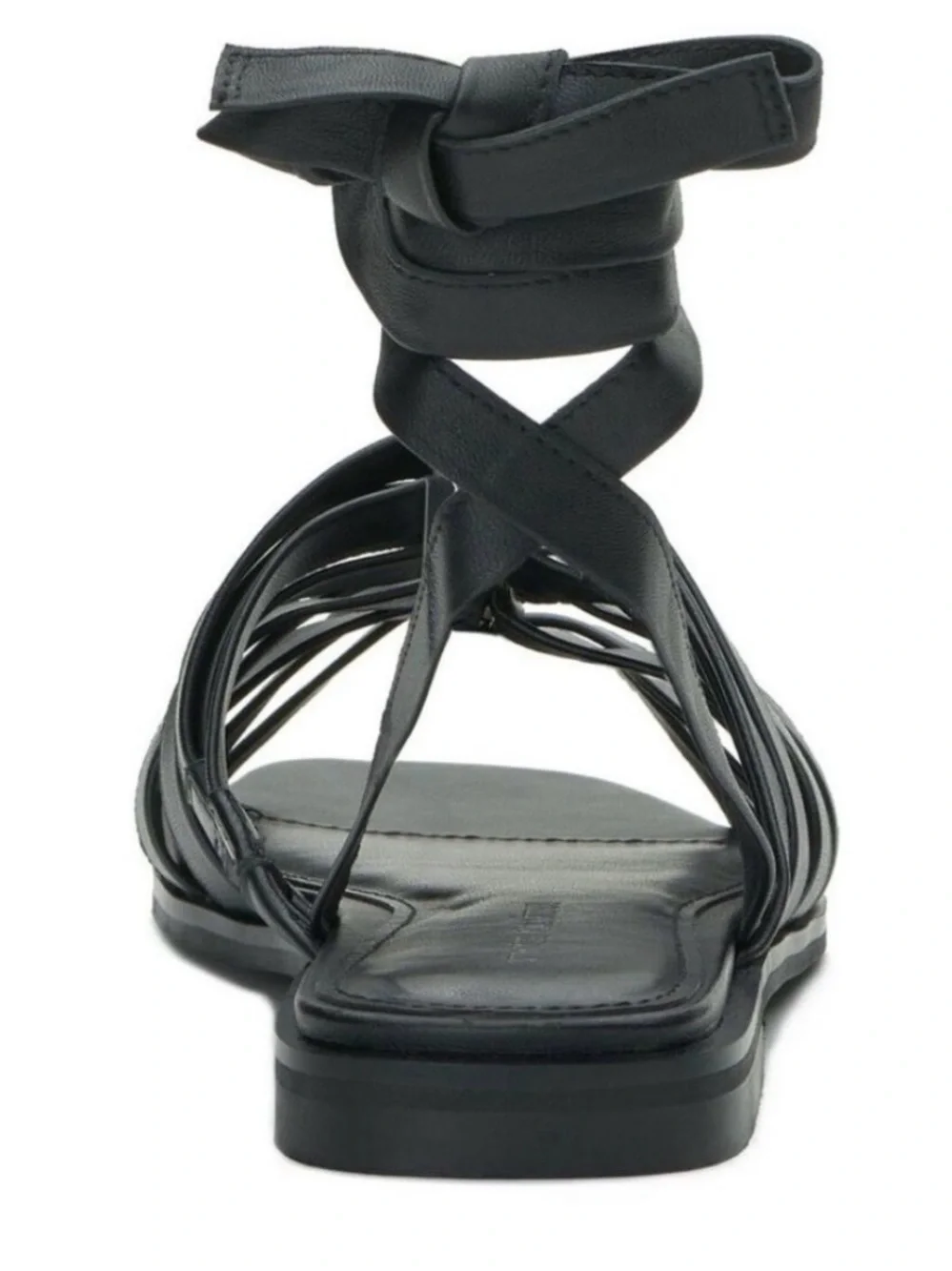 Vince Camuto Leather Sandals‎ Square Toe Lavelinn Wrap Around Flats black size 7